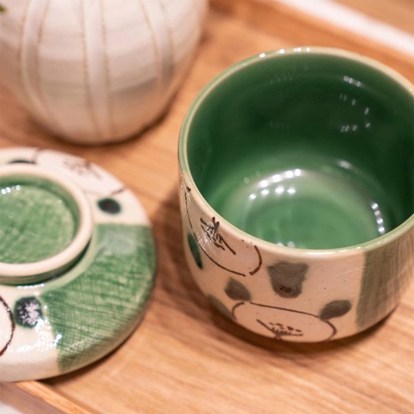 Handmade Oribe Camellia Chawanmushi Cup Sale - Image 3