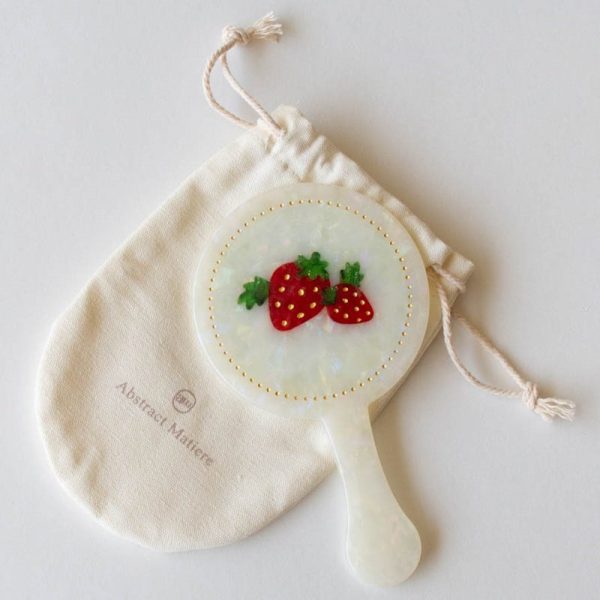 Eco Vintage Strawberry Farm Makeup Mirror with Pouch For Cheap - Image 2