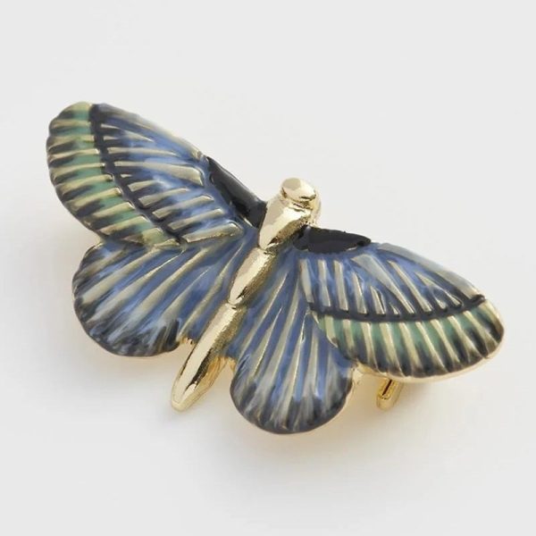 Deco Butterfly Blue Brooch on Sale - Image 2