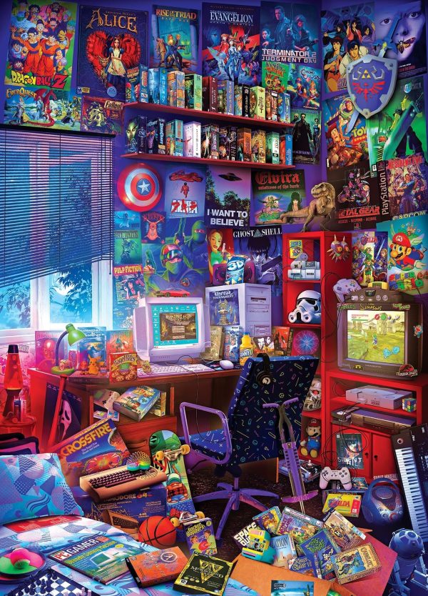 90s Game Room Pop Culture 1000 Piece Jigsaw Puzzle By Rachid Lotf For Cheap